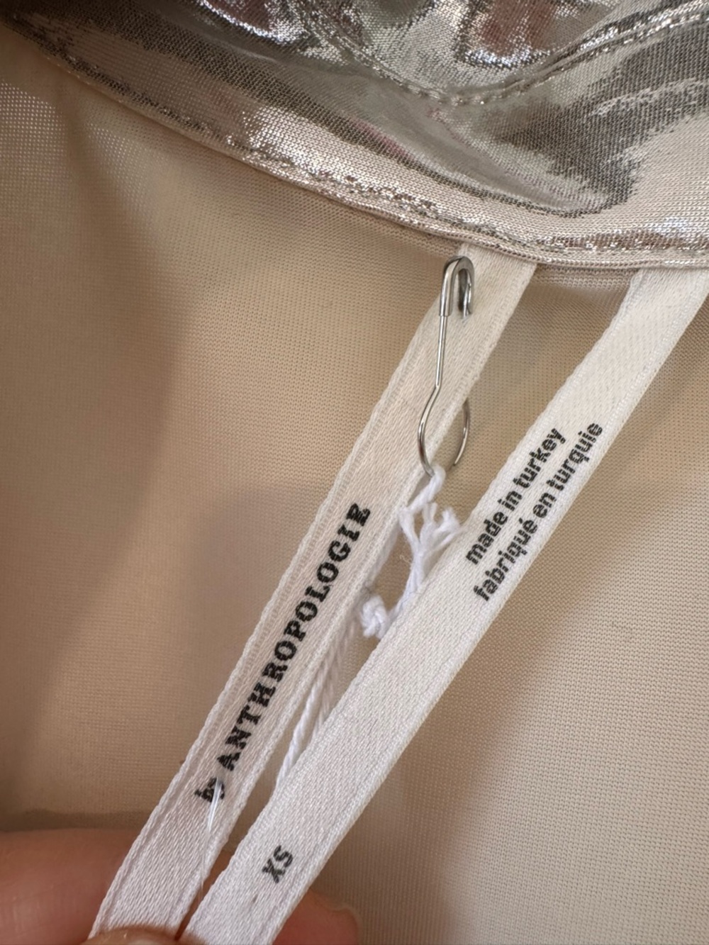 Anthropologie Metallic Gold Button-Up Shirt - Picture 3 of 7